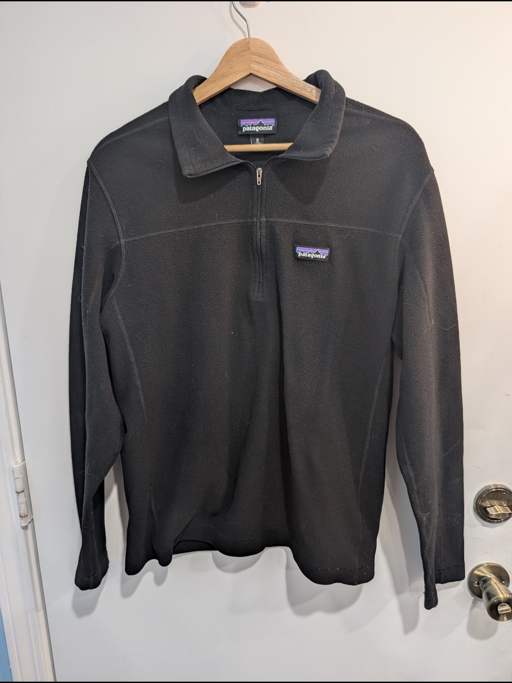 Patagonia Men's Micro D Fleece Pullover 1/4 Zip Black Size Medium - Picture 3 of 7